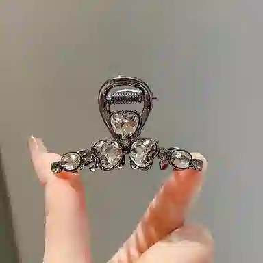 彤彤兔 水钻三叶花高级感鲨鱼夹小号抓夹气质后脑勺半扎发 发夹 女款