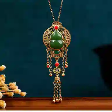 彤彤兔 中式福禄双全葫芦流苏 铜 项链 女款