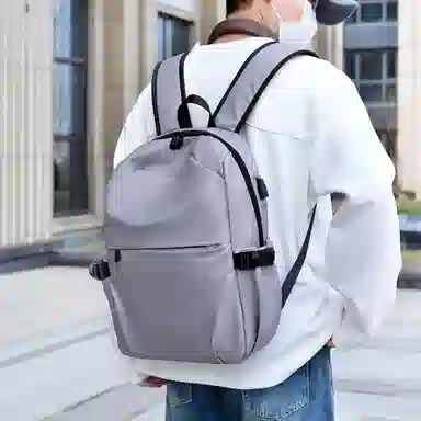 彤彤兔 防水旅行电脑包包 尼龙 双肩包 男款 灰色\黑色