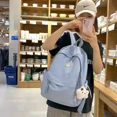 德力熊 简约大容量 尼龙 双肩包