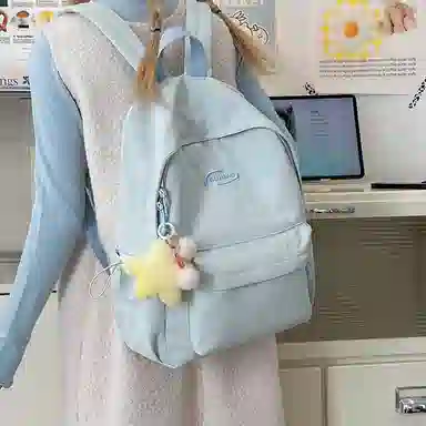 彤彤兔 韩版纯色小清新 尼龙 双肩包 女款 多色