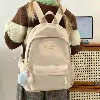 彤彤兔 韩版纯色小清新 尼龙 双肩包 女款 多色