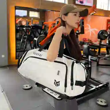 德力熊 休闲简约轻便 牛津布 健身包 男女同款情侣款 黑色桔色卡其色白色黄色军绿色湖蓝色灰色