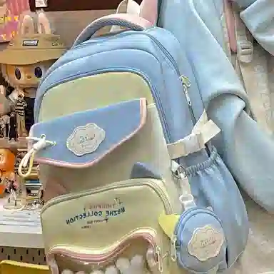 彤彤兔 书包可爱韩版风撞色大容 尼龙 双肩包 男女同款情侣款 多色