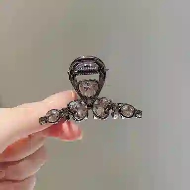 彤彤兔 水钻三叶花高级感鲨鱼夹小号抓夹气质后脑勺半扎发 发夹 女款