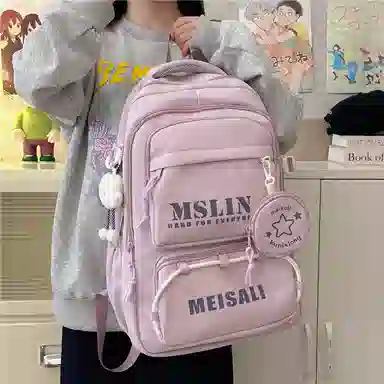 彤彤兔 百搭日系小清新高颜值 尼龙 双肩包 常规 女款 紫色/蓝色/黑色/棕色/绿色