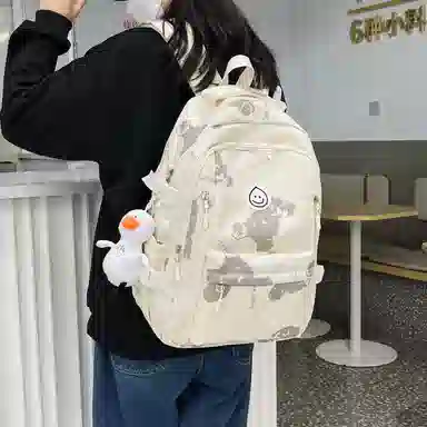 彤彤兔 韩版森系小清新简约 尼龙 双肩包 女款 多色