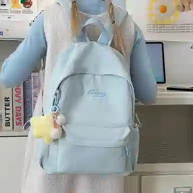 彤彤兔 韩版纯色小清新 尼龙 双肩包 女款 多色