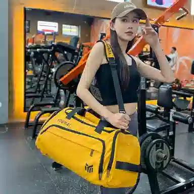 德力熊 休闲简约轻便 牛津布 健身包 男女同款情侣款 黑色桔色卡其色白色黄色军绿色湖蓝色灰色