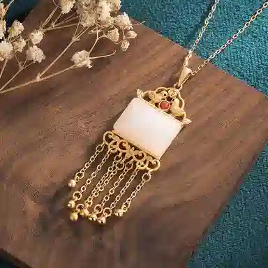 彤彤兔 国风旗袍汉服配饰古法金工艺复古 铜 项链 女款