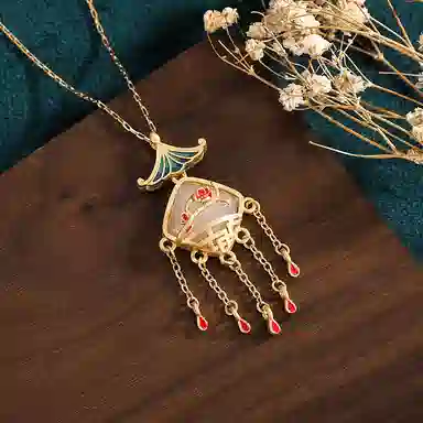 彤彤兔 复古国风旗袍首饰 铜 项链 女款