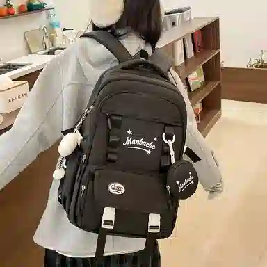 彤彤兔 韩版可爱书包简约 尼龙布 双肩包 常规 男女同款情侣款 多色