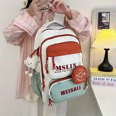 彤彤兔 百搭日系小清新高颜值 尼龙 双肩包 常规 女款 紫色/蓝色/黑色/棕色/绿色