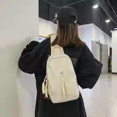 德力熊 耐磨编绳简约休闲运动 尼龙 斜挎包胸包 常规 男女同款情侣款 白色/红色/黑色