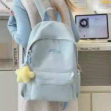 彤彤兔 韩版纯色小清新 尼龙 双肩包 女款 多色