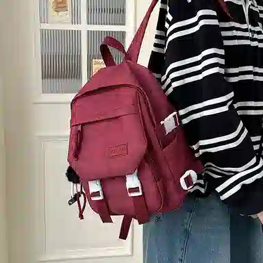 彤彤兔 暗纹设计感 尼龙 双肩包 女款 白色/蓝色/绿色/黑色/红色