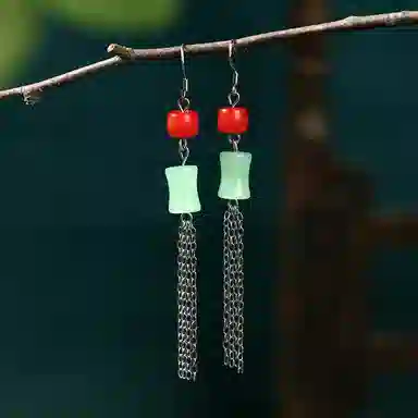 彤彤兔 田园清新流苏复古 简约轻奢小众设计 铜 耳环 女款