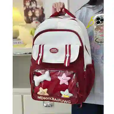 彤彤兔 高颜值简约时尚 尼龙 双肩包 常规 男女同款情侣款 多色