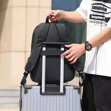 彤彤兔 商务通勤简约 牛津纺织物 双肩包 男款 黑色\灰色\蓝色