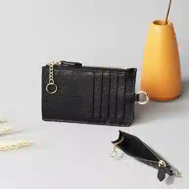 彤彤兔 多卡位超薄小巧 头层牛皮 零钱包 女款 黑色\蓝色\灰色\粉色\浅绿色\卡其色\日光白