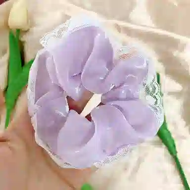 彤彤兔 韩版清新蕾丝花边大肠夏日甜美百搭气质马尾 网纱 发圈 女款