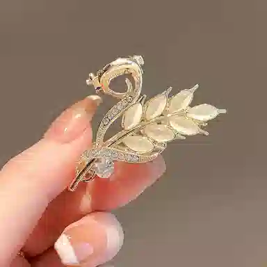 彤彤兔 气质金色麦穗抓夹夏优雅气质前额刘海夹后脑勺半扎发卡头饰发饰 发夹 女款