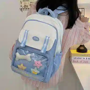 彤彤兔 高颜值简约时尚 尼龙 双肩包 常规 男女同款情侣款 多色