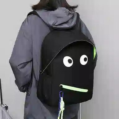 德力熊双肩包大容量小恶魔表情包尼龙轻便防水背包情侣男女通用 大号 多色