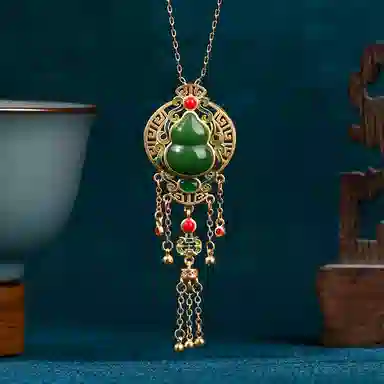 彤彤兔 中式福禄双全葫芦流苏 铜 项链 女款