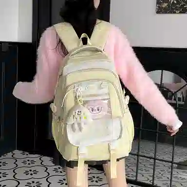 彤彤兔 高颜值可爱小清新撞色 帆布 双肩包 男女同款情侣款 多色