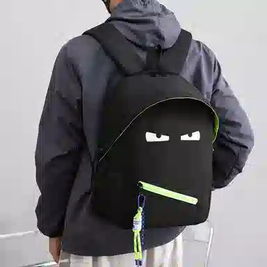 德力熊双肩包大容量小恶魔表情包尼龙轻便防水背包情侣男女通用 大号 多色