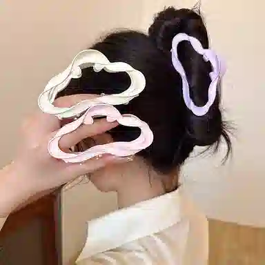彤彤兔 糖果色云朵抓夹高级感小众 气质鲨鱼夹金属后脑勺 发夹 女款