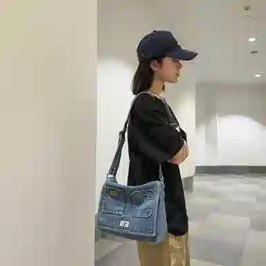 OUZIHUANG Denim Shoulder Bag