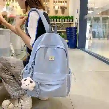 德力熊 简约大容量 尼龙 双肩包