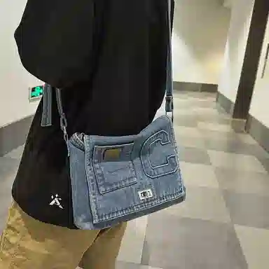 OUZIHUANG Denim Shoulder Bag