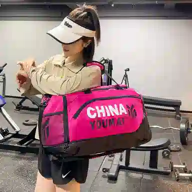 德力熊 多功能运动训练 尼龙 健身包 男女同款情侣款 黑色粉色卡其色玫红色黄色军绿色