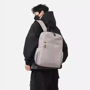 彤彤兔 纯色简约百搭 牛津布 书包背包双肩包 男款 黑色/蓝色/卡其色