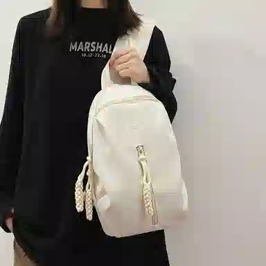 德力熊 耐磨编绳简约休闲运动 尼龙 斜挎包胸包 常规 男女同款情侣款 白色/红色/黑色