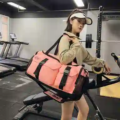 德力熊 大容量训练包多功能干湿分离 牛津布 健身包 男女同款情侣款 黑色\粉色\灰色\酒红色\黄色\紫色\青绿色\桔色