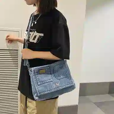 OUZIHUANG Denim Shoulder Bag