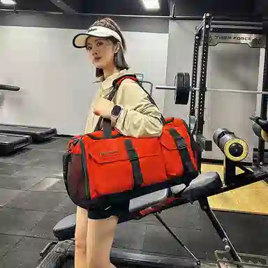 德力熊 大容量训练包多功能干湿分离 牛津布 健身包 男女同款情侣款 黑色\粉色\灰色\酒红色\黄色\紫色\青绿色\桔色