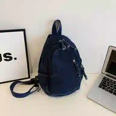 德力熊 多功能简约百搭 牛仔布 胸包 常规 男女同款情侣款 多色