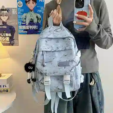 彤彤兔 暗纹设计感 尼龙 双肩包 女款 白色/蓝色/绿色/黑色/红色