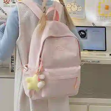 彤彤兔 韩版纯色小清新 尼龙 双肩包 女款 多色