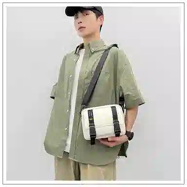 彤彤兔 工装风休闲潮流 尼龙 斜挎包 男女同款情侣款 黑色/白色/卡其色