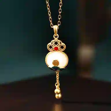 彤彤兔 景泰蓝国潮祥云福字流苏 铜 项链 女款