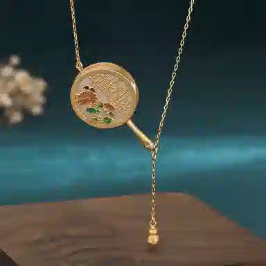 彤彤兔 中式珐琅彩绘宫廷风复古锁骨链 铜 项链 女款