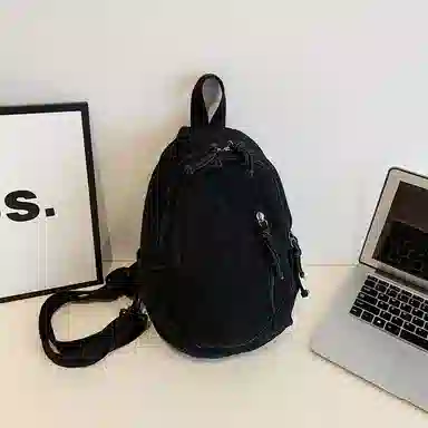 德力熊 多功能简约百搭 牛仔布 胸包 常规 男女同款情侣款 多色