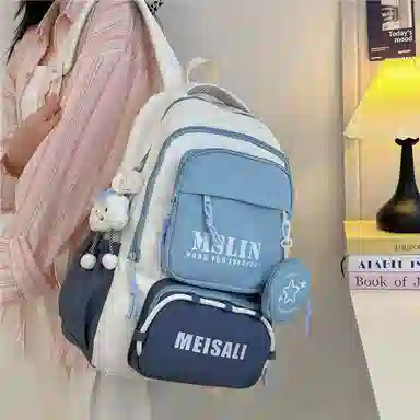 彤彤兔 百搭日系小清新高颜值 尼龙 双肩包 常规 女款 紫色/蓝色/黑色/棕色/绿色