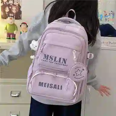 彤彤兔 百搭日系小清新高颜值 尼龙 双肩包 常规 女款 紫色/蓝色/黑色/棕色/绿色